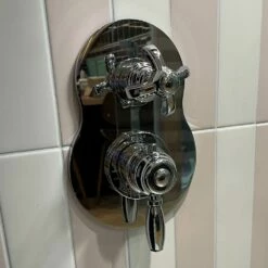 Thomas Crapper 1920 Shower Valve - Two Way Concealed Thermostatic 8 Thomas Crapper 1920 Shower Valve - Two Way Concealed Thermostatic -Old Fashioned Bathrooms Sales 1920 Trim Set for 2 Way Shower Valve roomset