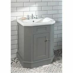 Empire Art Deco Grey Cabinet With 700mm Inset Basin | OFB