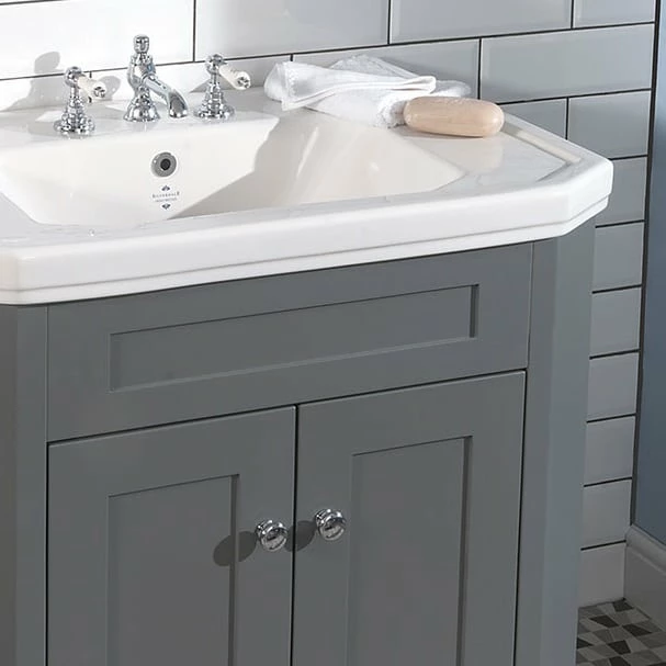Empire Art Deco 920 Cabinet & Basin In Grey | Old Fashioned Bathrooms 2 Empire Art Deco 920 Cabinet & Basin In Grey | Old Fashioned Bathrooms - Image 2