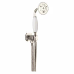 Belgravia Shower Handset, Wall Outlet & Hose | OFB -Old Fashioned Bathrooms Sales Belgravia Shower Handset Wall Outlet and Hose nickel