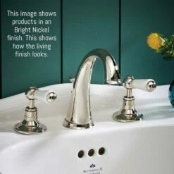 St James Nickel Hand Shower With Slider & Hose | OFB -Old Fashioned Bathrooms Sales Bright Nickel Finish 2 7