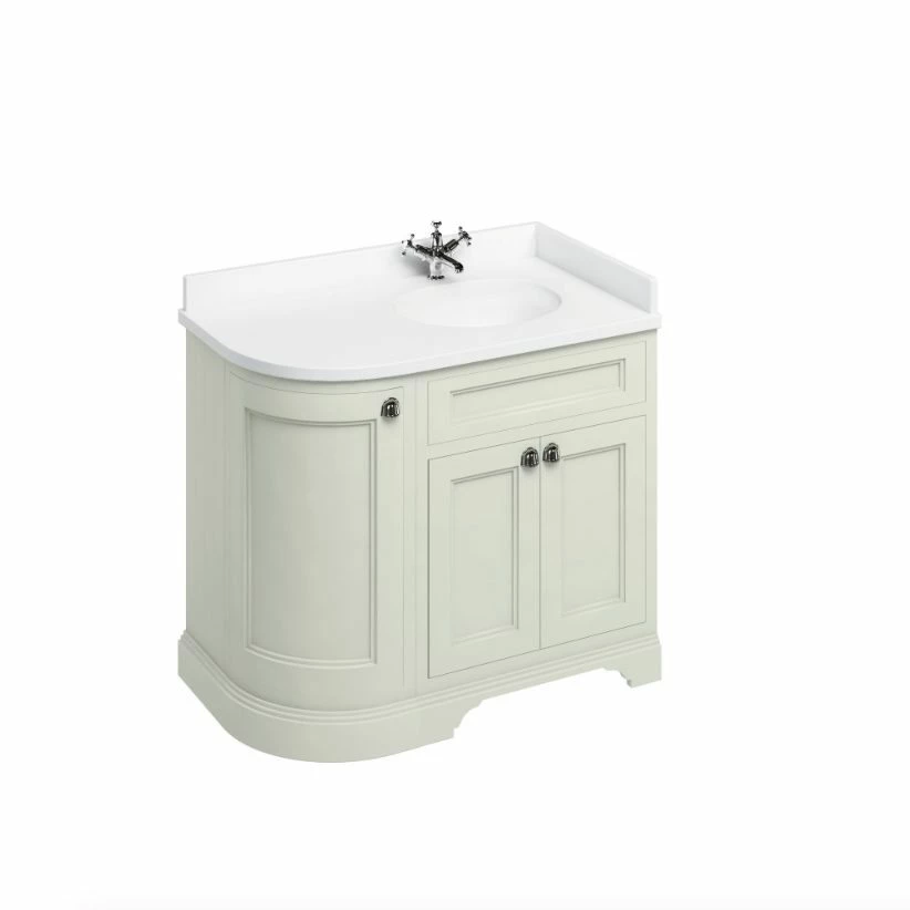 Burlington Freestanding 100 Curved Corner Vanity Unit Minerva White Top 1 Burlington Freestanding 100 Curved Corner Vanity Unit Minerva White Top