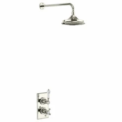 Burlington Trent Thermostatic Single Outlet Concealed Shower -Old Fashioned Bathrooms Sales Burlington Trent nickel shower