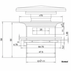 Burlington Click Clack Bath Waste, Natural Stone Cover | OFB 5 Burlington Click Clack Bath Waste, Natural Stone Cover | OFB -Old Fashioned Bathrooms Sales ClickClackbathwasteStone slotted