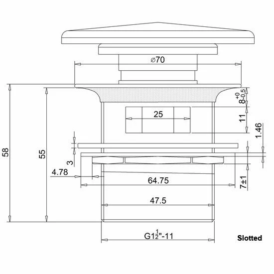 Burlington Click Clack Bath Waste, Natural Stone Cover | OFB 3 Burlington Click Clack Bath Waste, Natural Stone Cover | OFB - Image 3