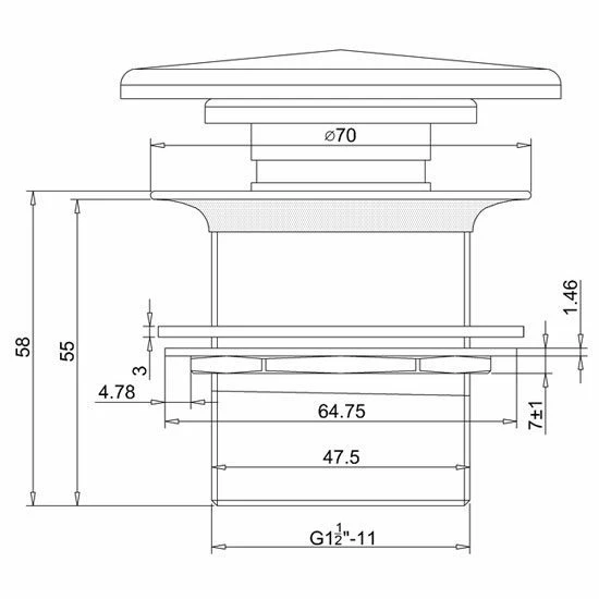 Burlington Click Clack Bath Waste, Natural Stone Cover | OFB 2 Burlington Click Clack Bath Waste, Natural Stone Cover | OFB - Image 2