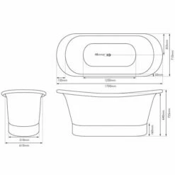 Copper Normandy Bateau Bath - Copper Exterior & White Interior | Suffolk -Old Fashioned Bathrooms Sales Copper Bateau Bath Dimensions