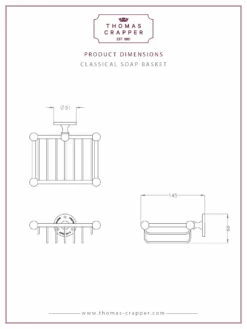 Thomas Crapper Classical Soap Basket | Old Fashioned Bathrooms -Old Fashioned Bathrooms Sales Dim 20329 TC1 050 Soap Basket