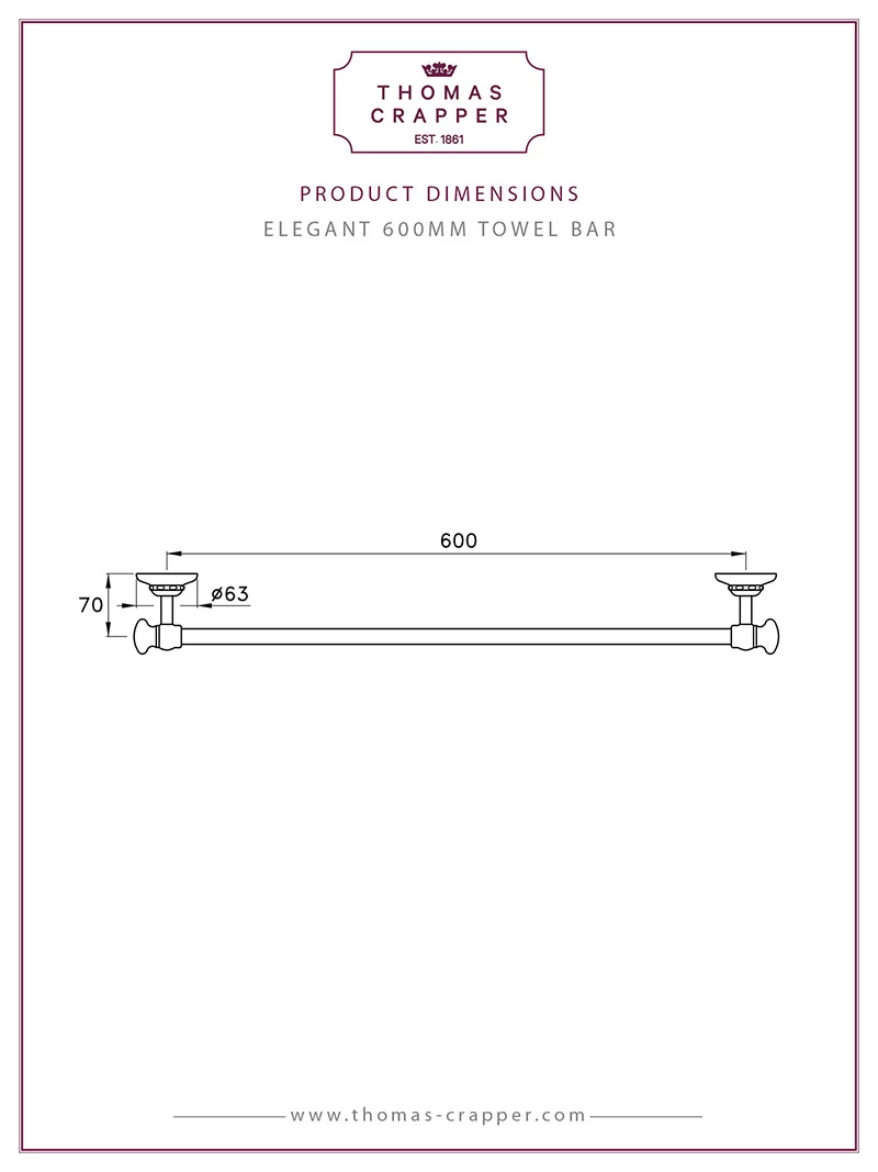 Thomas Crapper Elegant Towel Bar | Old Fashioned Bathrooms | Suffolk 2 Thomas Crapper Elegant Towel Bar | Old Fashioned Bathrooms | Suffolk - Image 2