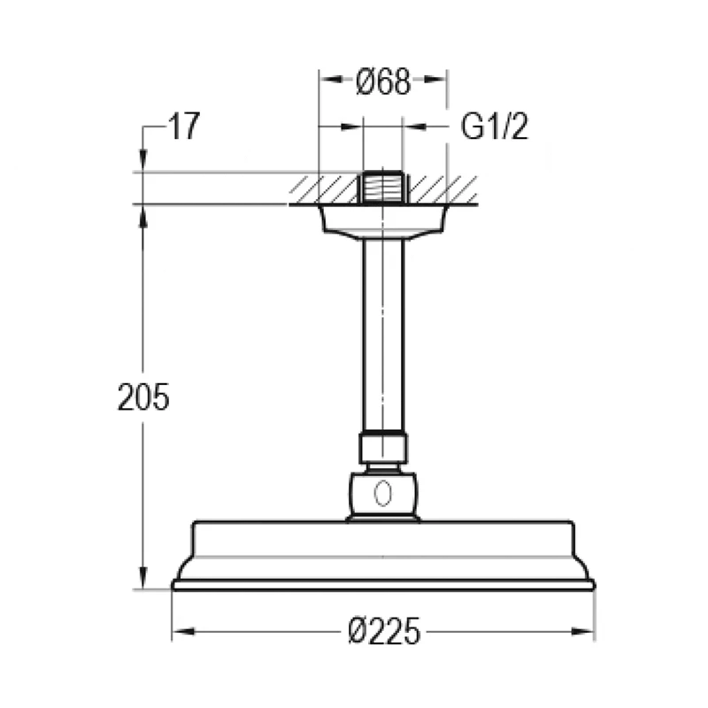 Liberty Brass Straight Shower Arm By Old Fashioned Bathrooms 2 Liberty Brass Straight Shower Arm By Old Fashioned Bathrooms - Image 2