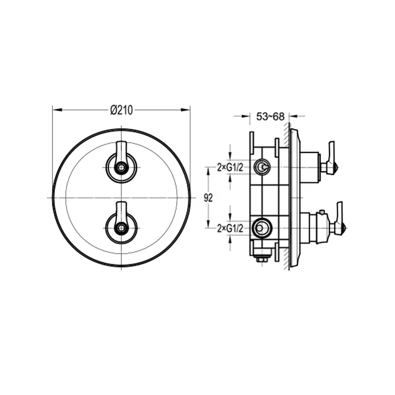 Liberty Thermostatic Shower Mixer Valve - 2 Way By OFB 2 Liberty Thermostatic Shower Mixer Valve - 2 Way By OFB - Image 2