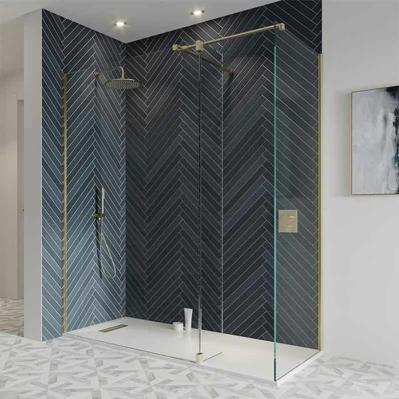 Crosswater 'Gallery 10' Corner With Fixed Deflector (T-Bracing Bar) | Suffolk 1 Crosswater 'Gallery 10' Corner With Fixed Deflector (T-Bracing Bar) | Suffolk