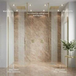 Crosswater 'Gallery 10' Recess With Double Panel Ceiling Bracing Bar | OFB -Old Fashioned Bathrooms Sales Gallery 10 Recess with Double Panel Ceiling Bracing Bar2