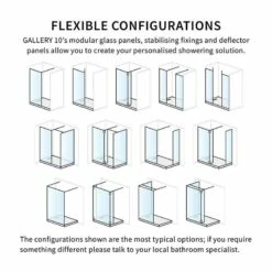 Crosswater 'Gallery 10' Recess With Double Panel Ceiling Bracing Bar | OFB -Old Fashioned Bathrooms Sales Image 1 3