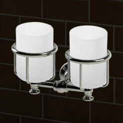 Thomas Crapper Elegant Wall Mounted Double Tumbler Holder | Old Fashioned Bathrooms