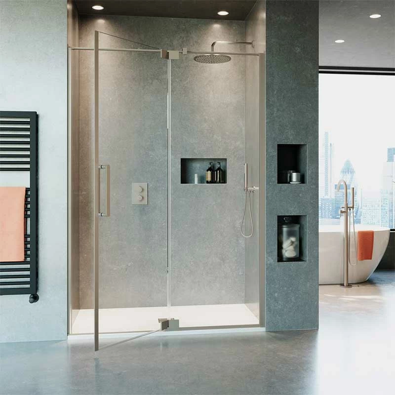 Crosswater 'Optix 10' Pivot Door With Inline Panel | OFB | Suffolk 3 Crosswater 'Optix 10' Pivot Door With Inline Panel | OFB | Suffolk - Image 3