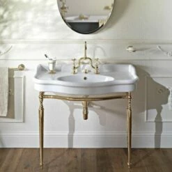 Palladio 100cm Console Basin On Metal Wash Stand | OFB -Old Fashioned Bathrooms Sales Palladio 100cm Console Basin on Stand