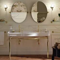 Palladio 150cm Double Console Basin On Metal Wash Stand | OFB
