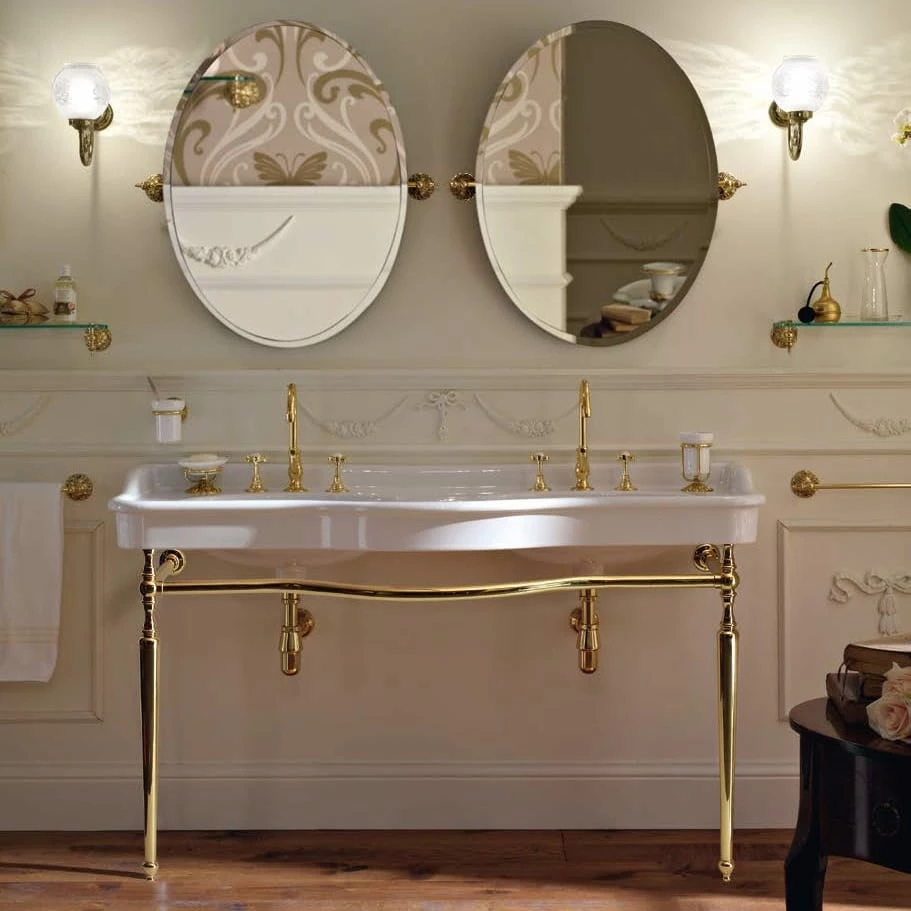 Palladio 150cm Double Console Basin On Metal Wash Stand | OFB 1 Palladio 150cm Double Console Basin On Metal Wash Stand | OFB