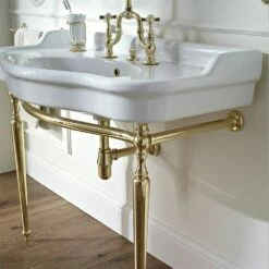 Palladio 100cm Console Basin On Metal Wash Stand | OFB -Old Fashioned Bathrooms Sales Palladio100cmConsoleBasinMetalWashStand1 1