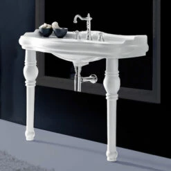 Retro 100cm Console Basin On Ceramic Legs | Old Fashioned Bathrooms