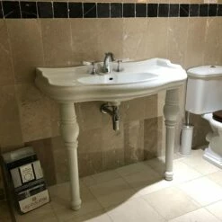 Retro 100cm Console Basin On Ceramic Legs | Old Fashioned Bathrooms -Old Fashioned Bathrooms Sales Retro 100cm console image3