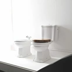 Continental Style Retro Bidet Finished In Brilliant White | OFB -Old Fashioned Bathrooms Sales Retro Bidet Roomset 3