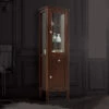 Retro Tall Walnut Display Cabinet | Old Fashioned Bathrooms