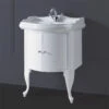 Retro 69cm Basin And Gloss White 2 Door Cabinet | Old Bathrooms