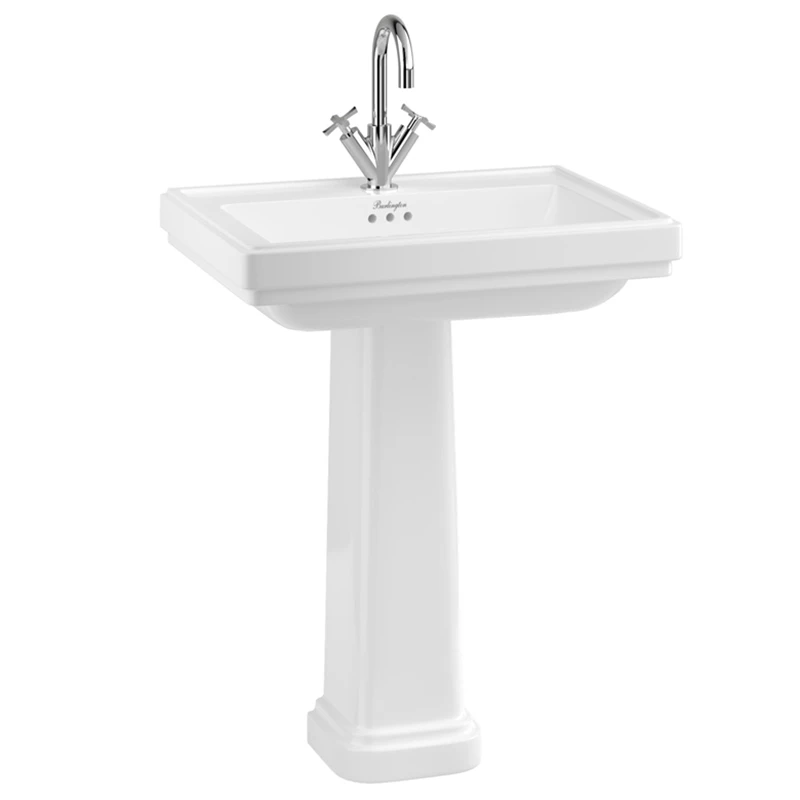 Riviera 650mm Square Basin & Full Pedestal | Old Fashioned Bathrooms 2 Riviera 650mm Square Basin & Full Pedestal | Old Fashioned Bathrooms - Image 2