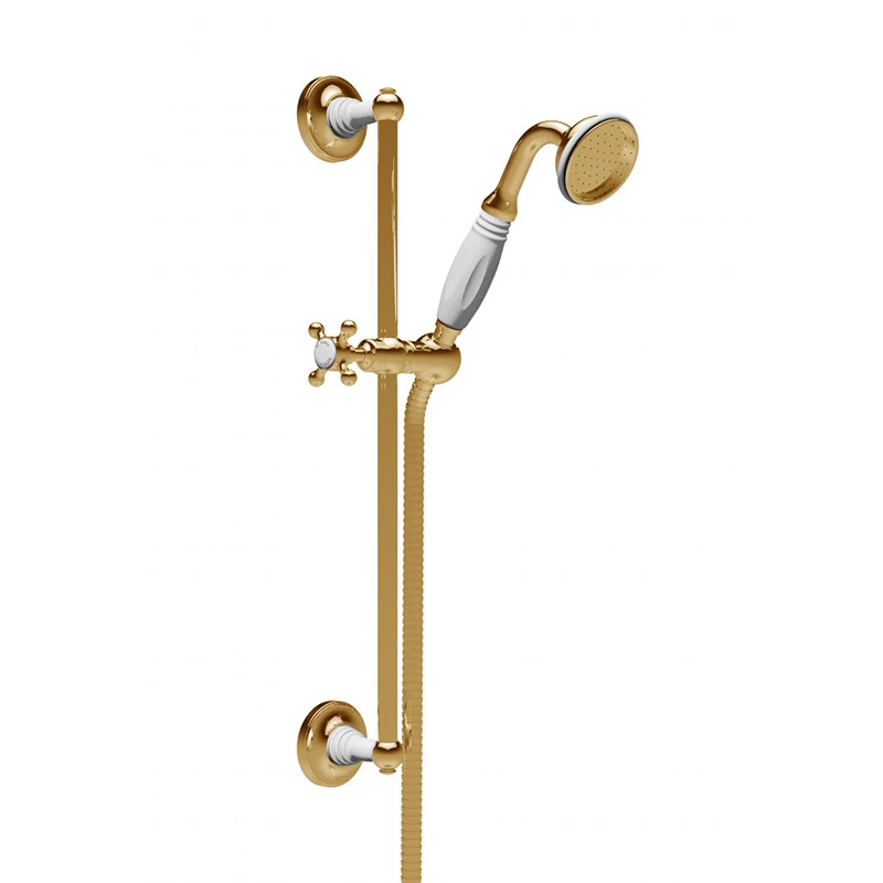 St James Antique Gold Hand Shower On Slider Rail 1 St James Antique Gold Hand Shower On Slider Rail