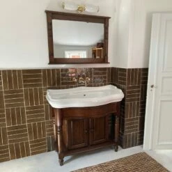 Foresters 100cm Period Basin & Oak Cabinet | Old Fashioned Bathrooms -Old Fashioned Bathrooms Sales Traditional Oak Vanity in Room Set
