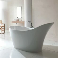 Victoria + Albert Amalfi Bath - Slipper 1632mm | OFB -Old Fashioned Bathrooms Sales Victoria Albert Amalfi Freestanding Modern Roll Top Bath Image2