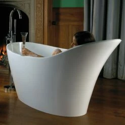 Victoria + Albert Amalfi Bath - Slipper 1632mm | OFB -Old Fashioned Bathrooms Sales Victoria Albert Amalfi Freestanding Modern Roll Top Bath Image3