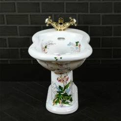 Victorian Garden Floral Freestanding Bidet By Old Fashioned Bathrooms