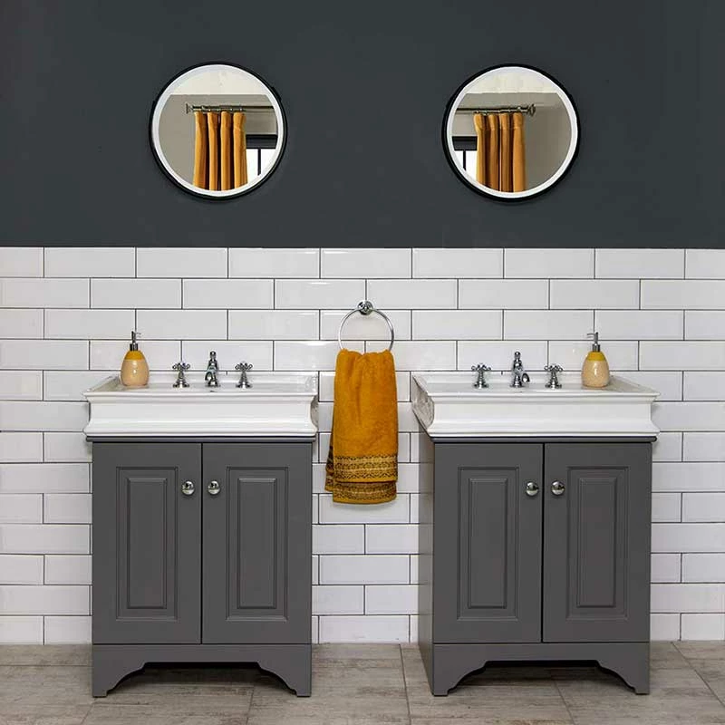 Victorian 670mm Cabinet With Square Cabinet Basin 1 Victorian 670mm Cabinet With Square Cabinet Basin