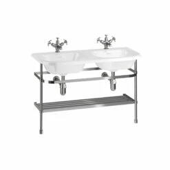 Double Roll Top Basin | Stainless Steel | Old Fashioned Bathrooms