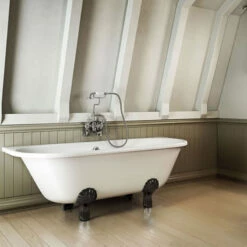 Burlington Avantgarde Back-to-wall 170cm Traditional Bath | Old Fashioned Bathrooms -Old Fashioned Bathrooms Sales burlington avantgarde 170cm back to wall bath classic black feet