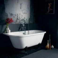 Burlington Avantgarde Back-to-wall 170cm Traditional Bath | Old Fashioned Bathrooms -Old Fashioned Bathrooms Sales burlington avantgarde 170cm back to wall bath luxury arc feet black