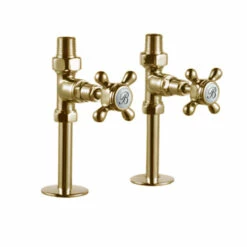 Burlington Straight Radiator Valves With Chrome Finish | OFB 7 Burlington Straight Radiator Valves With Chrome Finish | OFB -Old Fashioned Bathrooms Sales burlington gold straight radiator valves