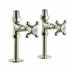 Burlington Straight Radiator Valves With Chrome Finish | OFB 6 Burlington Straight Radiator Valves With Chrome Finish | OFB -Old Fashioned Bathrooms Sales burlington nickel straight radiator valves