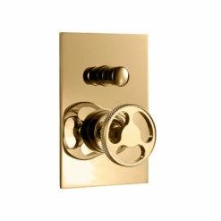Fontley Thermostatic Two-way Shower Valve | OFB -Old Fashioned Bathrooms Sales fontley polished brass thermostatic two way shower valve