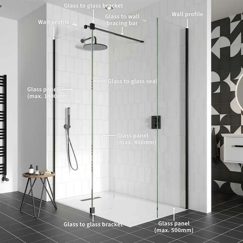 Crosswater 'Gallery 10' Corner With Fixed Deflector | 3 Finishes Available 2 Crosswater 'Gallery 10' Corner With Fixed Deflector | 3 Finishes Available - Image 2