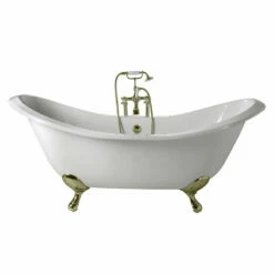 Imperial Sheraton Double Ended Slipper Bath With Ball G&H Feet -Old Fashioned Bathrooms Sales imperial sheraton antique gold double ended bath