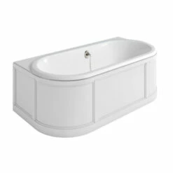 Burlington London Back To Wall Bath With Curved Surround - 1800mm | OFB