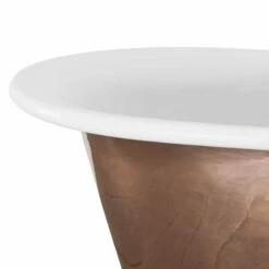 Copper Normandy Bateau Bath - Copper Exterior & White Interior | Suffolk -Old Fashioned Bathrooms Sales normandy copper bath painted interior 3