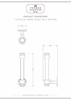 Thomas Crapper Classical Spare Toilet Roll Holder  | OFB -Old Fashioned Bathrooms Sales spare toilet roll holder thomas crapper classical pdf