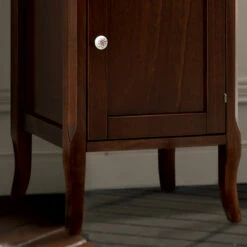 Retro Tall Walnut Display Cabinet | Old Fashioned Bathrooms -Old Fashioned Bathrooms Sales tall display cabinet close up3