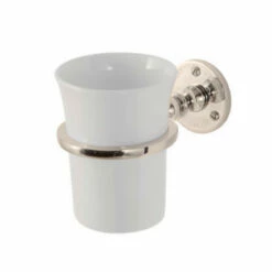 Thomas Crapper Classical Tumbler & Holder | Old Fashioned Bathrooms -Old Fashioned Bathrooms Sales tc cclassic tumbler and holder nickel