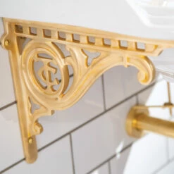 Thomas Crapper Large TC Brackets - Polished (Pair) 310mm | Old Fashioned Bathrooms -Old Fashioned Bathrooms Sales thomas crapper large brackets